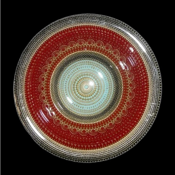 x4 Art of tabletop TURKISH GLASS soup cereal Hand Painted Oriental Pattern - Picture 3 of 6